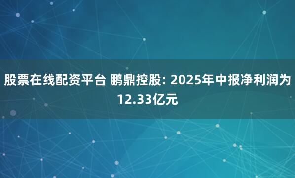 股票在线配资平台 鹏鼎控股: 2025年中报净利润为12.33亿元